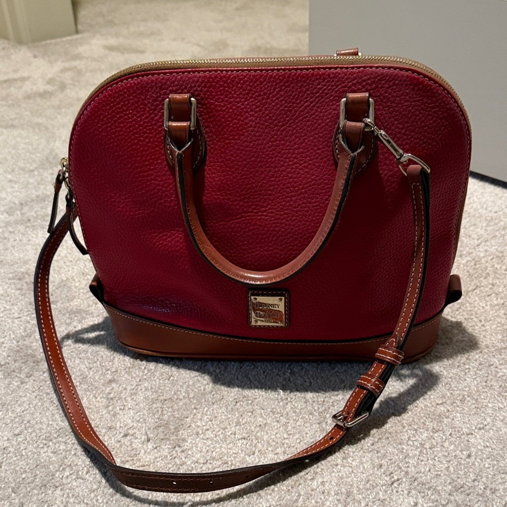 Dooney & Bourke Burgundy and Brown Satchel